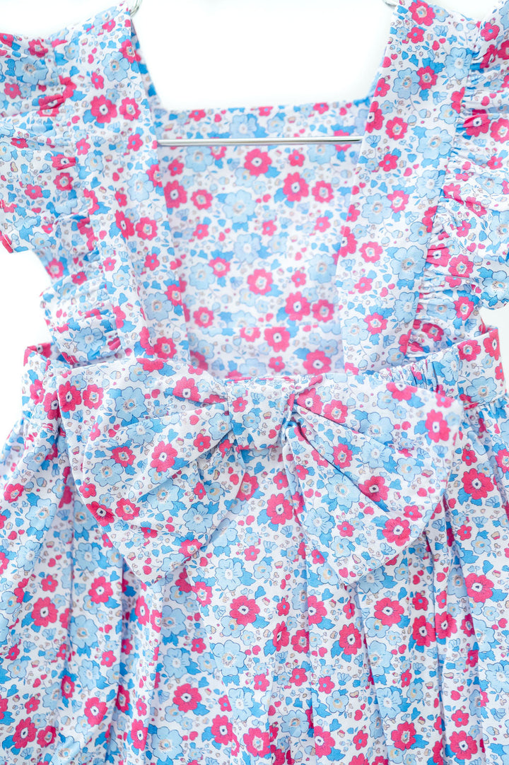 Periwinkle Poppy Floral Pinafore Bubble