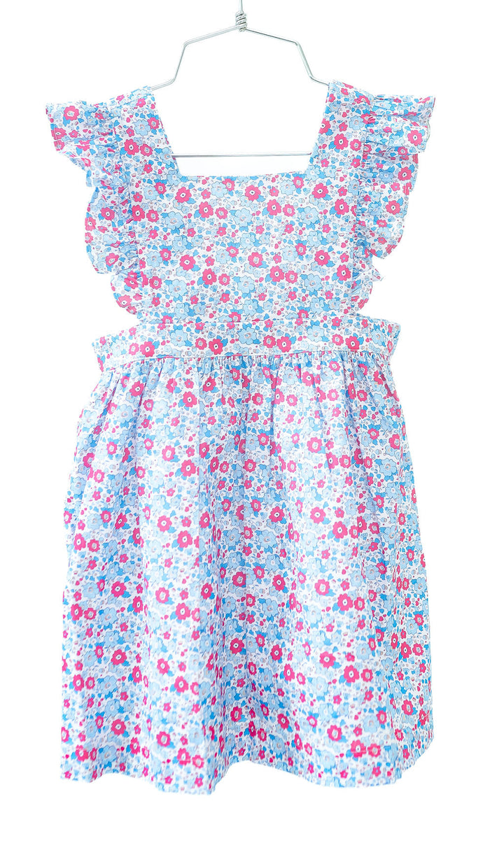 Periwinkle Poppy Floral Pinafore Dress