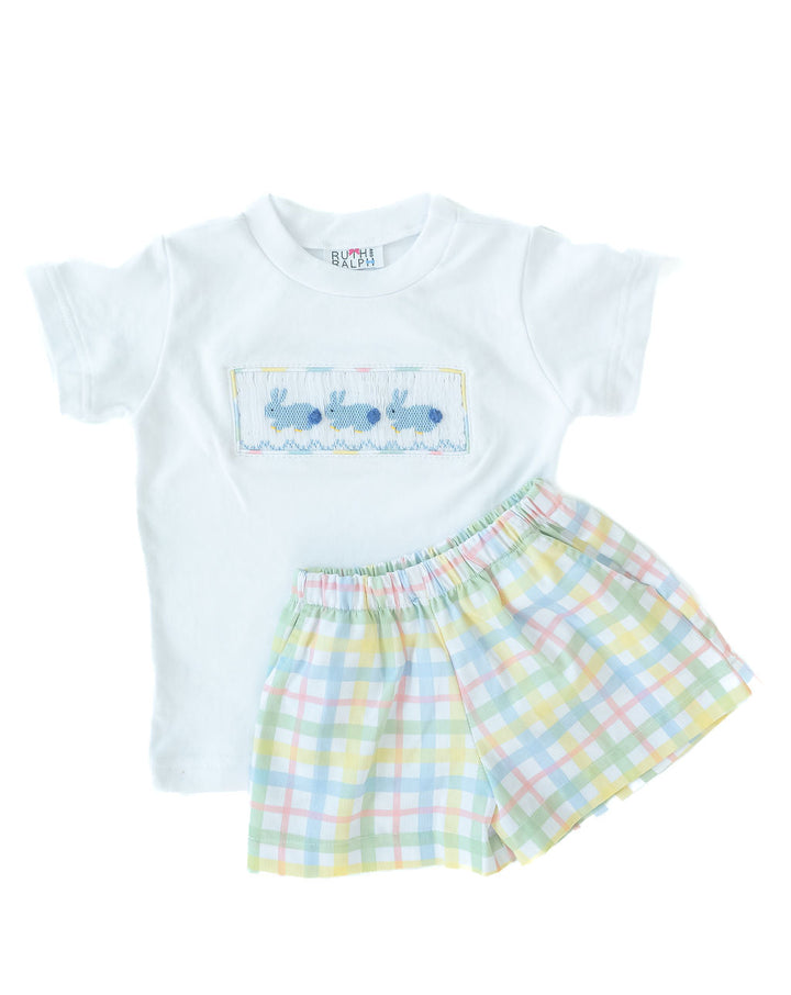 Smocked Easter Bunnies Beau T-Shirt/Shorts Set