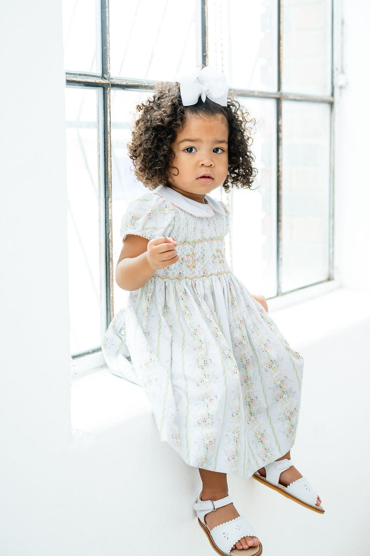 Floral Ribbon Smocked Caroline Dress