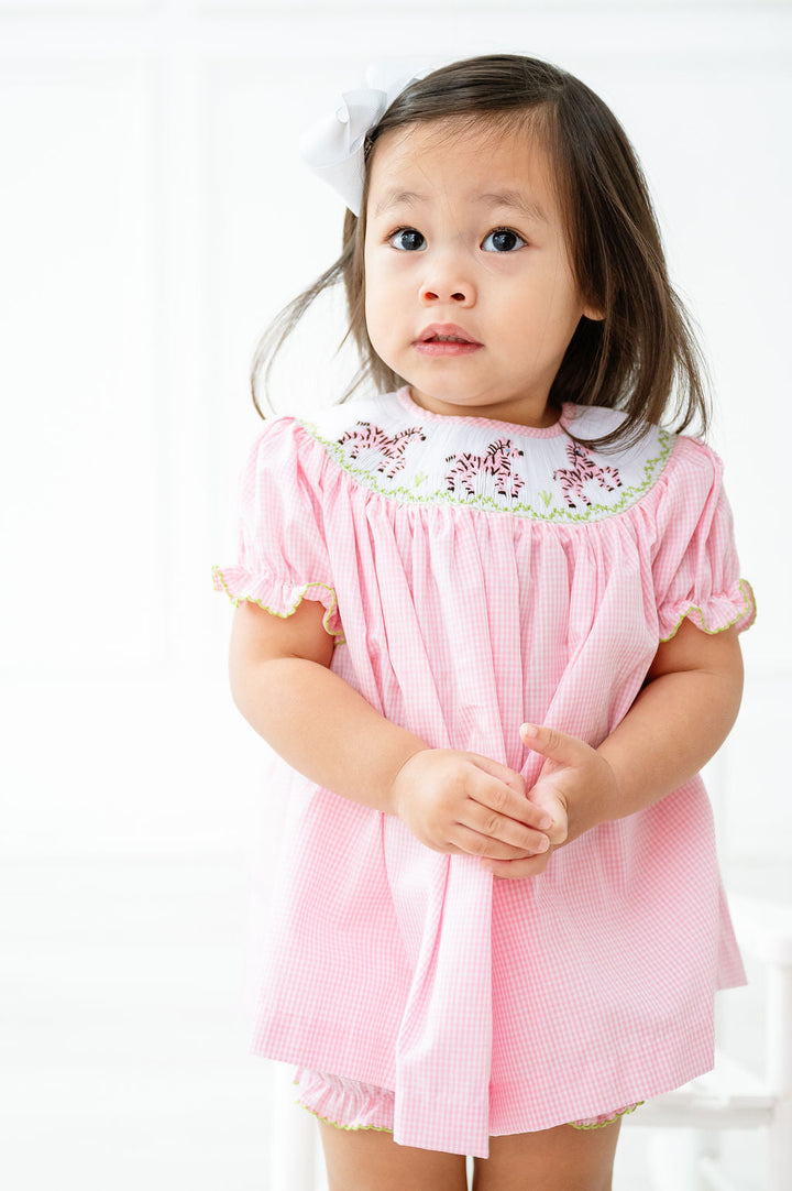 Zebras Smocked Annabelle Bloomer Set