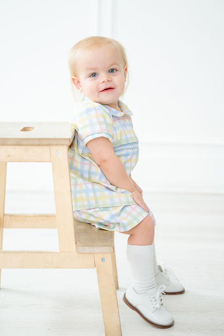 Pastel Smocked Easter Plaid Samuel Shirt/Shorts Set