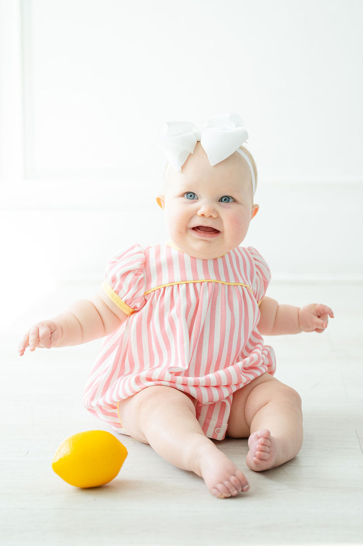 Pink Lemonade Stripes Pima Hallie Bubble