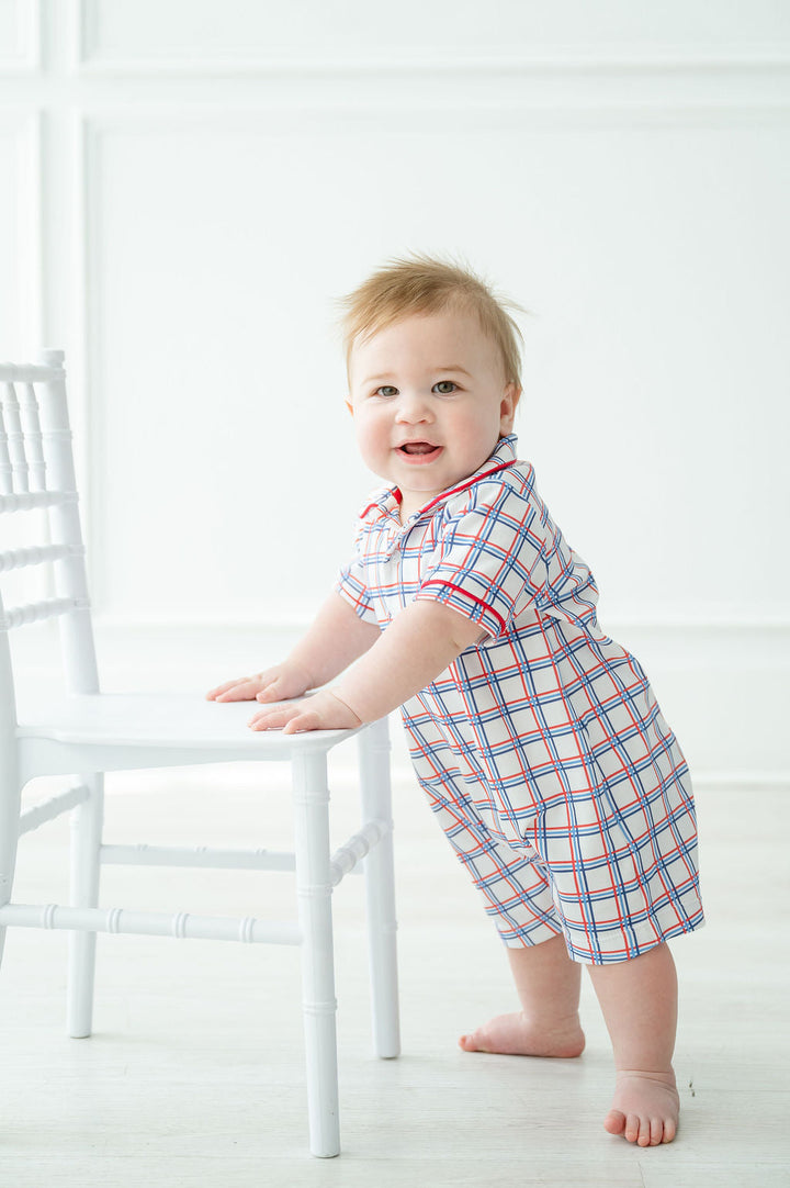 American Plaid Pima Harold Romper