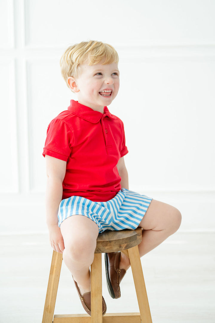 Summertime Stripes Pima Shep Polo/Shorts Set