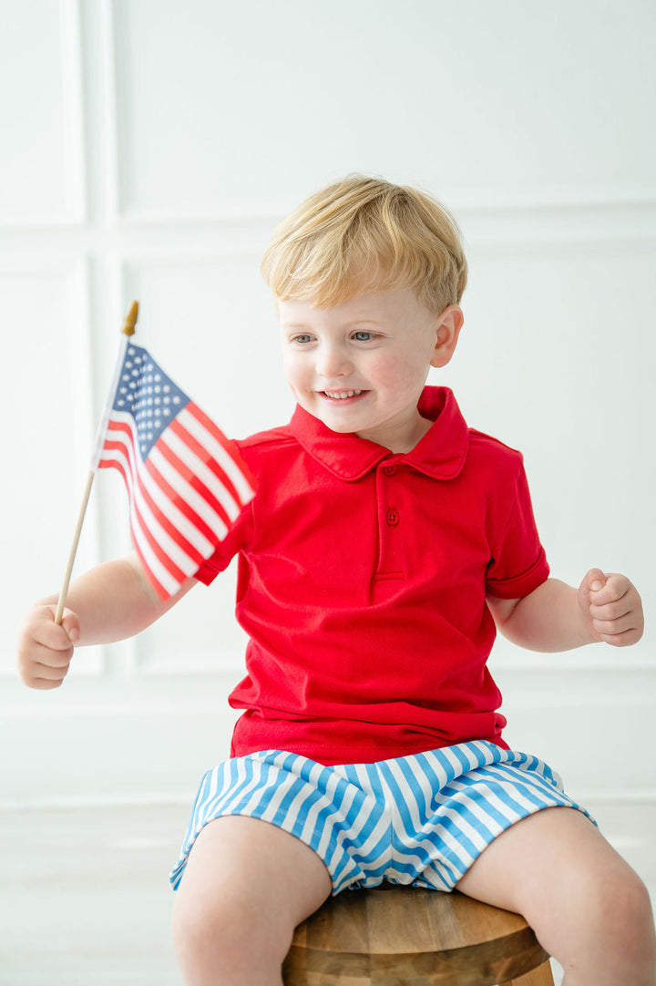 Summertime Stripes Pima Shep Polo/Shorts Set