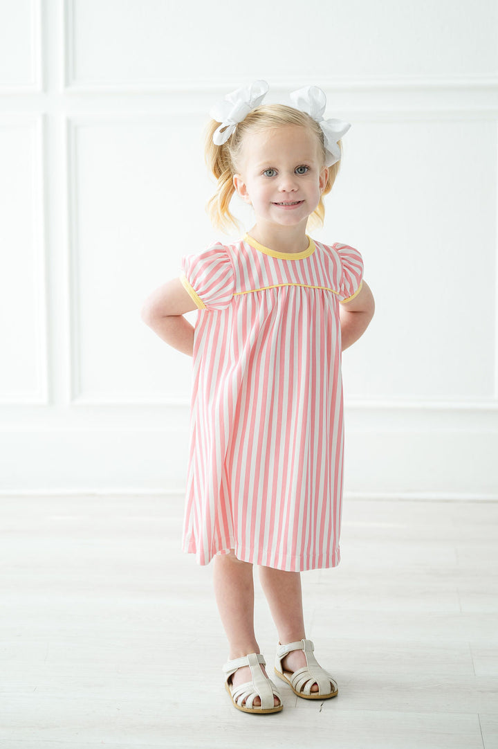 Pink Lemonade Stripes Pima Catherine Dress