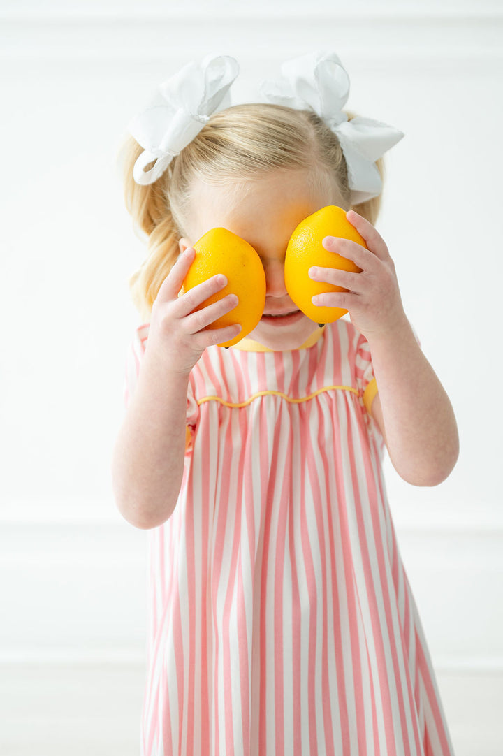 Pink Lemonade Stripes Pima Catherine Dress