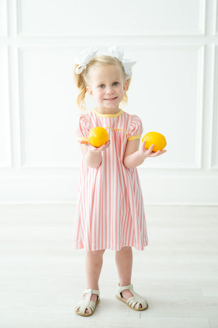 Pink Lemonade Stripes Pima Catherine Dress