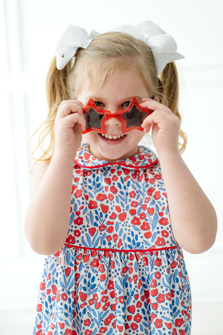Patriotic Floral Pima Libby Dress