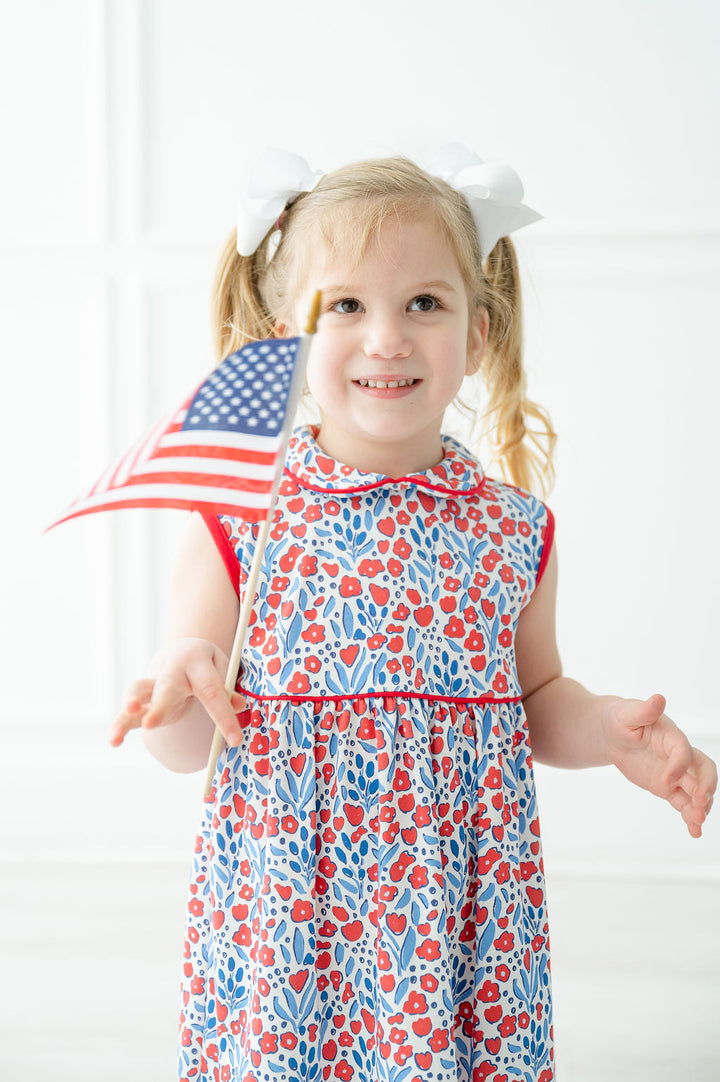 Patriotic Floral Pima Libby Dress