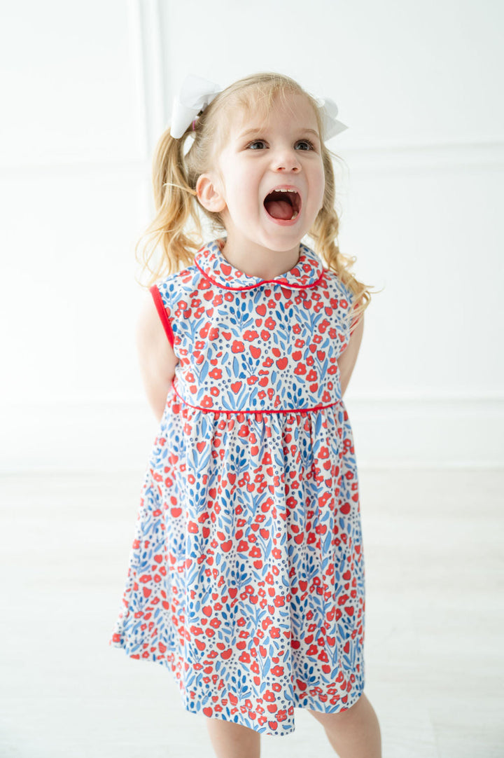 Patriotic Floral Pima Libby Dress