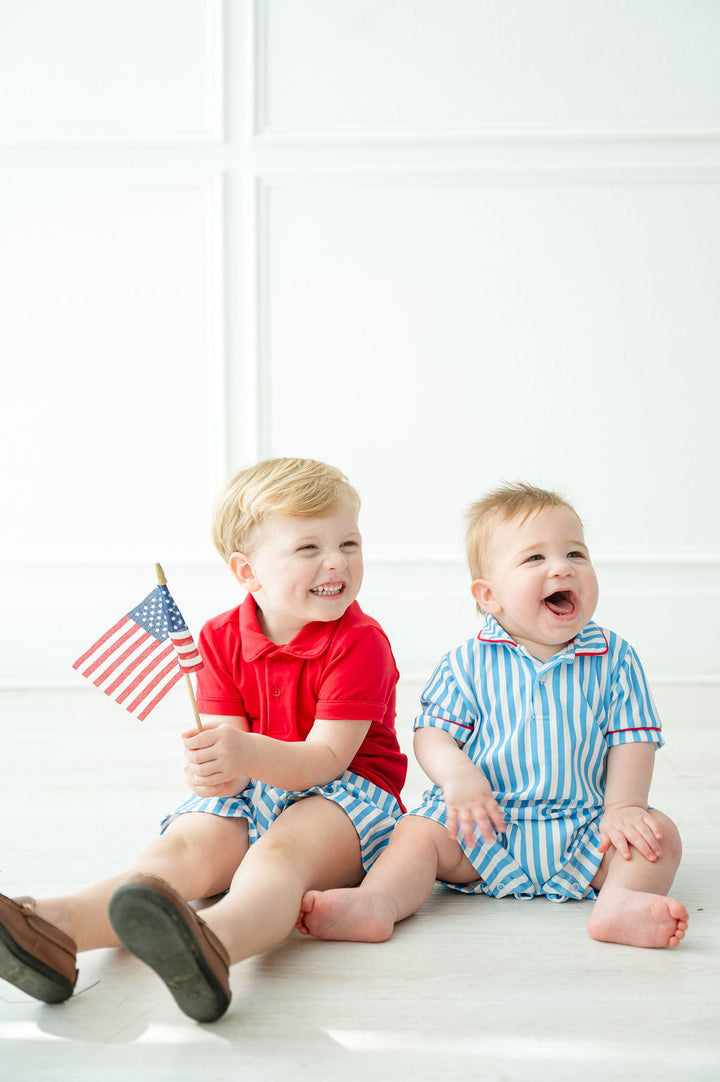 Summertime Stripes Pima Shep Polo/Shorts Set