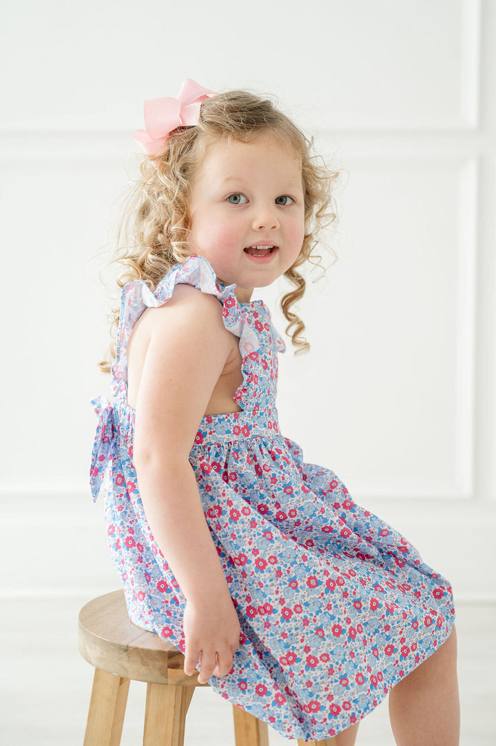 Periwinkle Poppy Floral Pinafore Dress