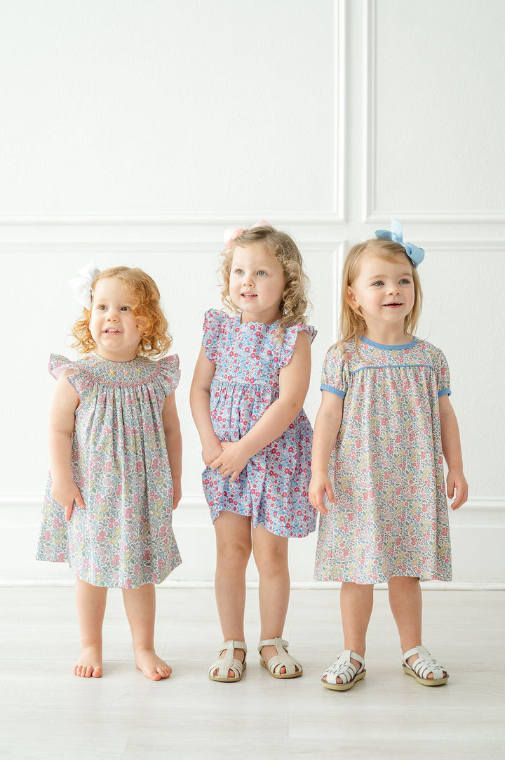 Periwinkle Poppy Floral Pinafore Dress