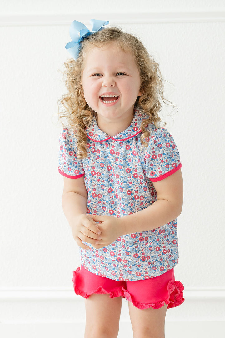 Periwinkle Poppy Floral Pima Parker Play Set
