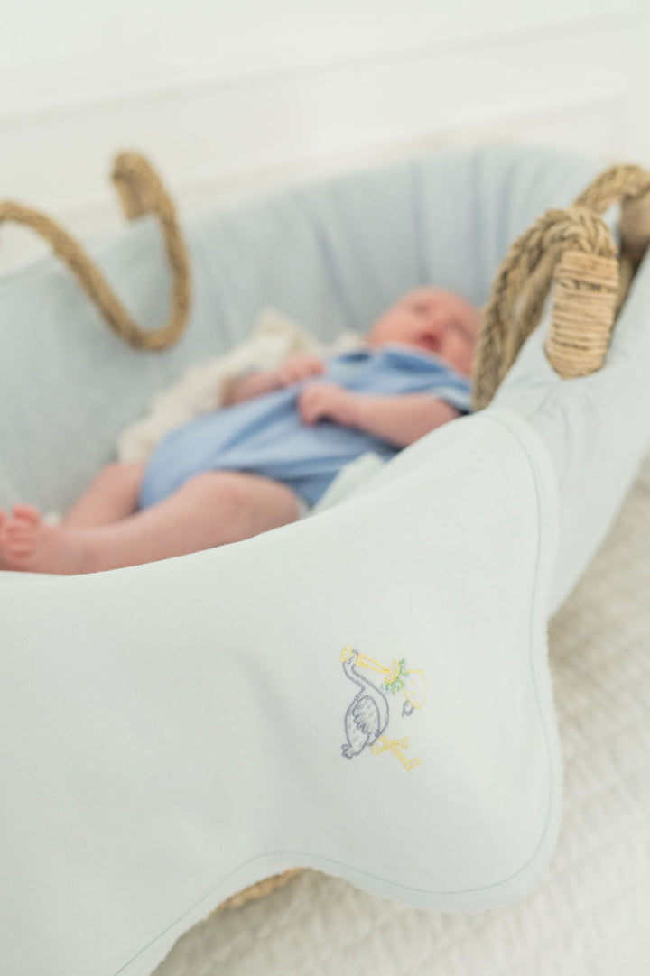 Blue Stork Receiving Blanket