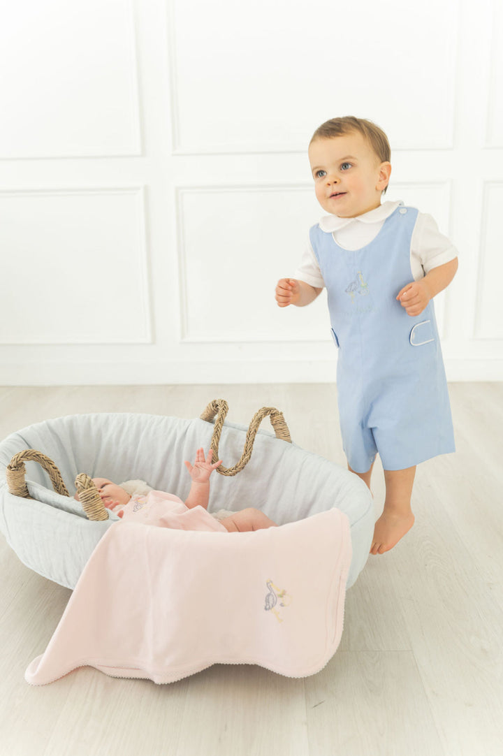 Pink Stork Receiving Blanket