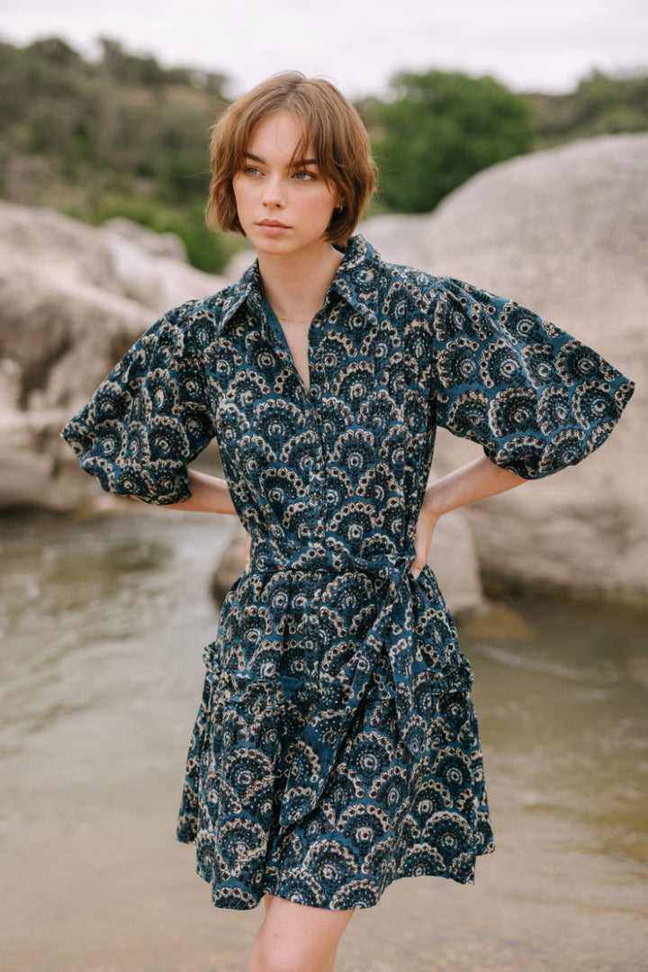 Thalia Indigo Mini Dress