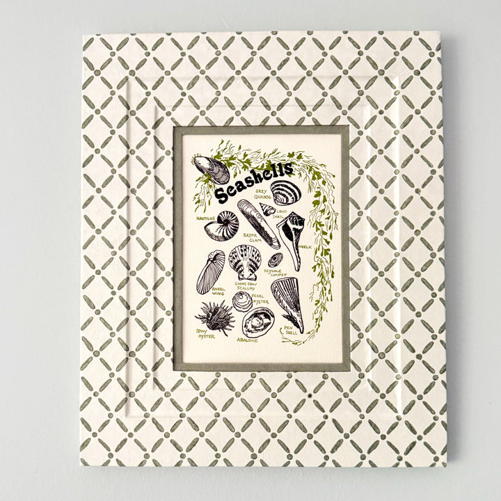 Block Printed Picture Frame in Croix Green