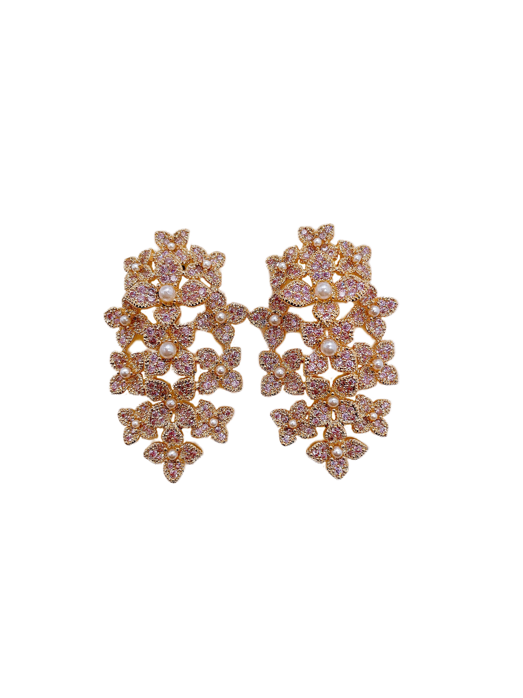 Katie Floral Cluster Studs • Pink