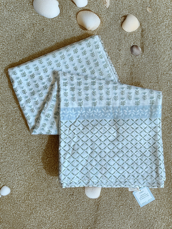 Block Print Pareo in Claire Serene