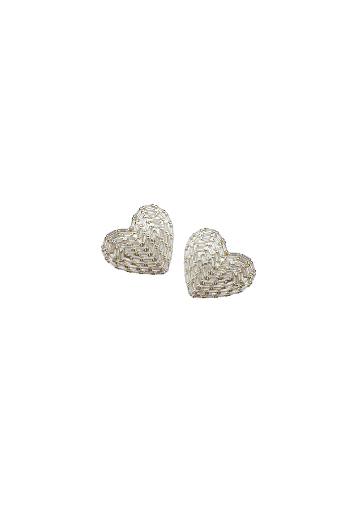 Petite Embellished Cœur Studs
