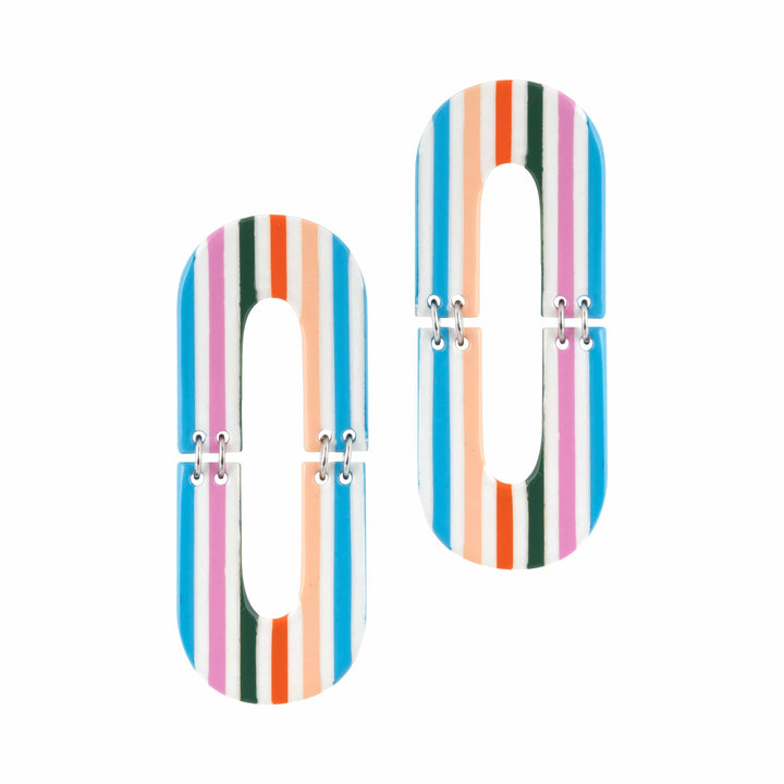 Colorful Striped Rancher Earrings