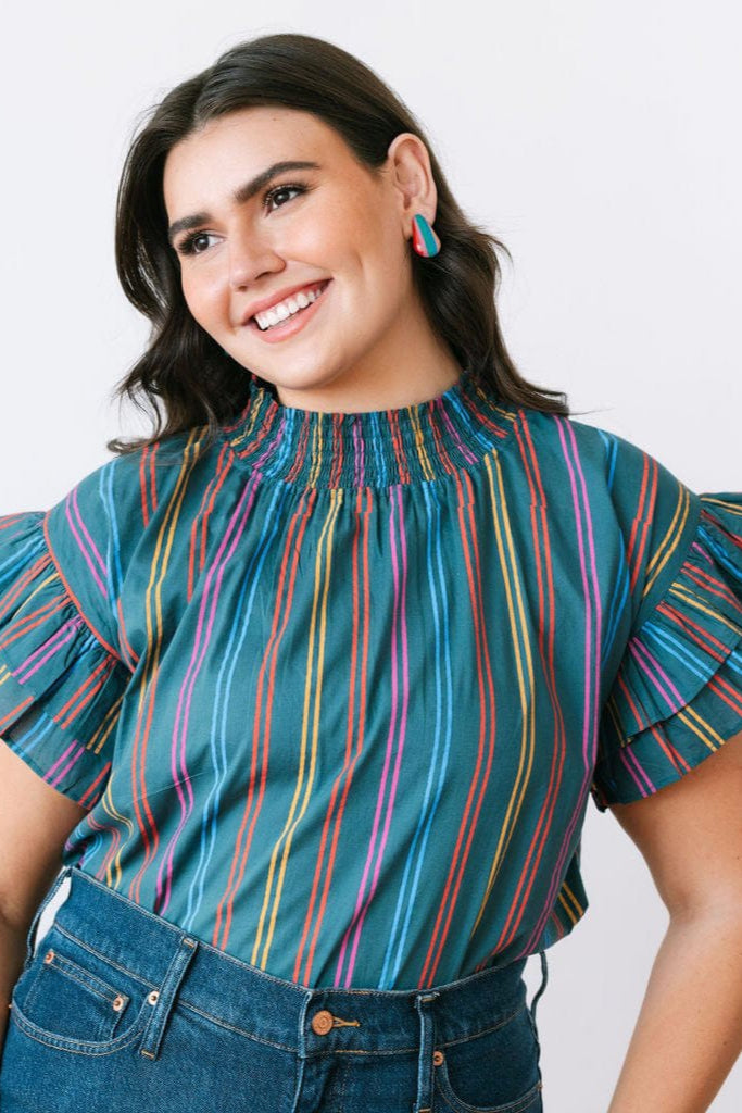 Puerto Stripe Flutter Top