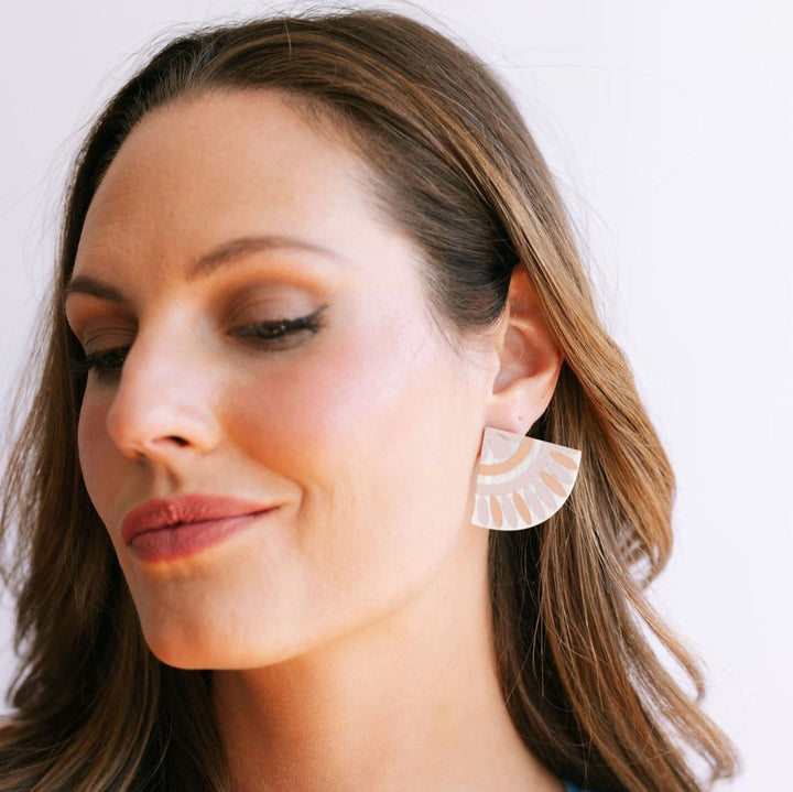 Rosy Pink Tile Earrings