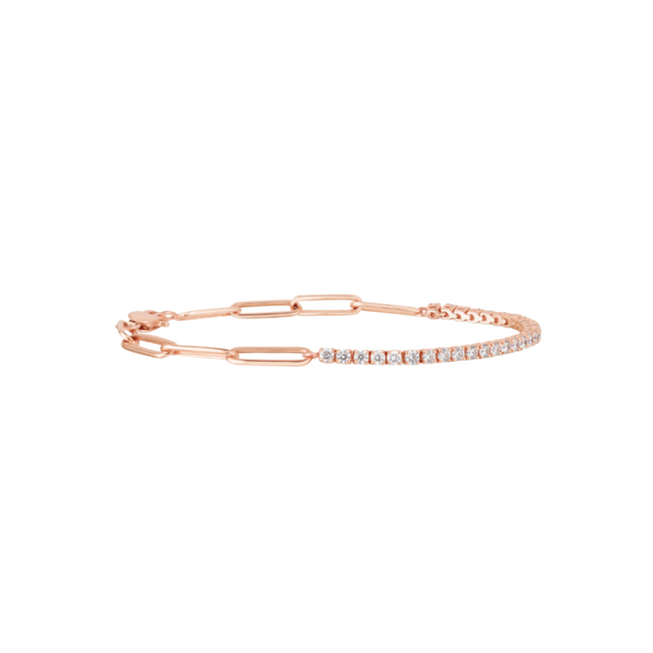 Diamond Paperclip Tennis Bracelet