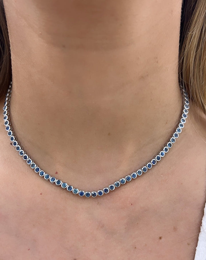 Bezel Set Sapphire Tennis Choker