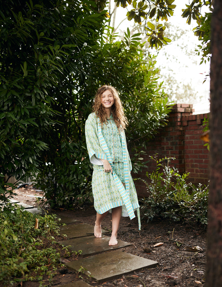 Bathrobe - English Gardens Teal