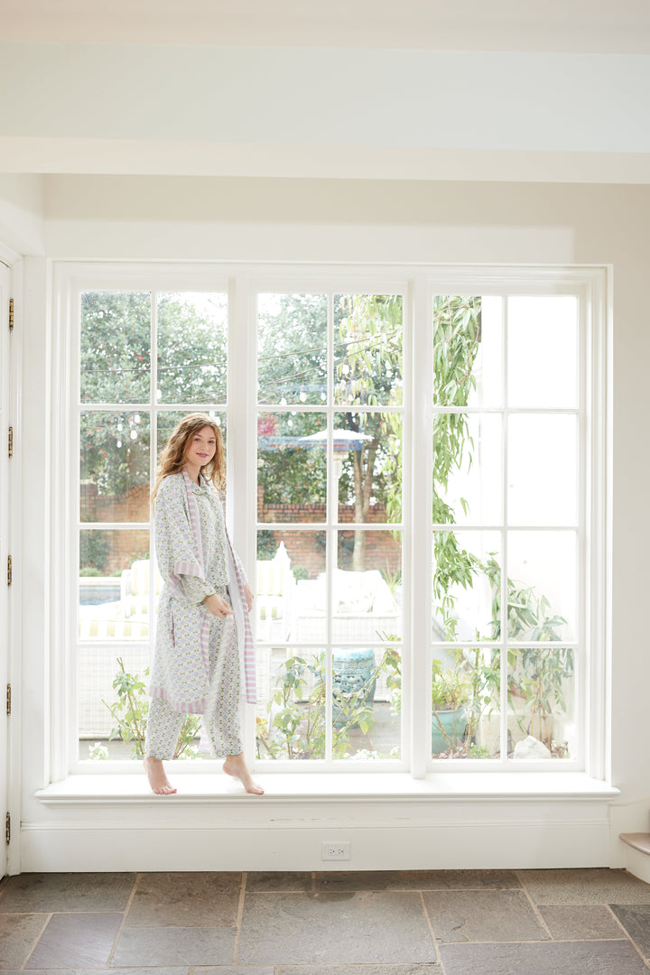 Scalloped Pajama Set Long - Posey Lavender