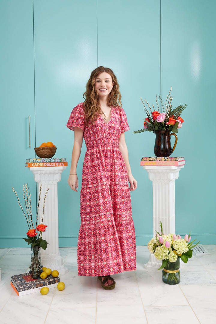 Poppy Deep V Dress - Rose Hill Cottage