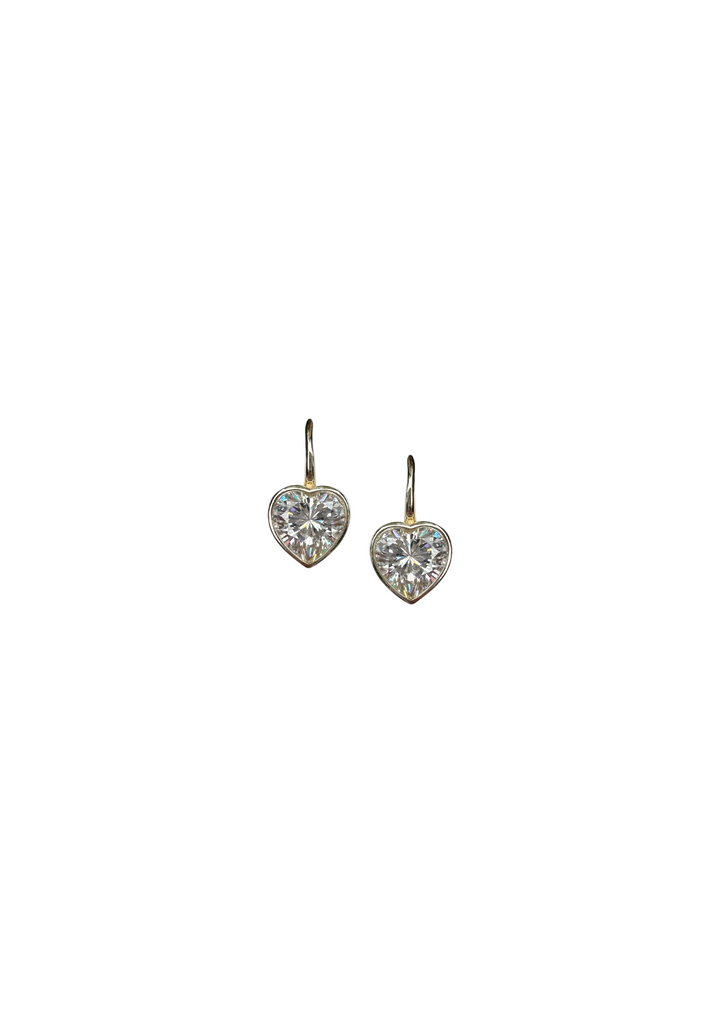 Blanc Bezel Heart Earwire