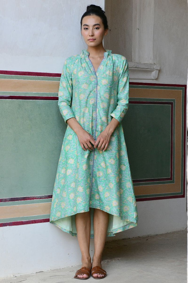 Esme Chanderi Silk Midi Dress