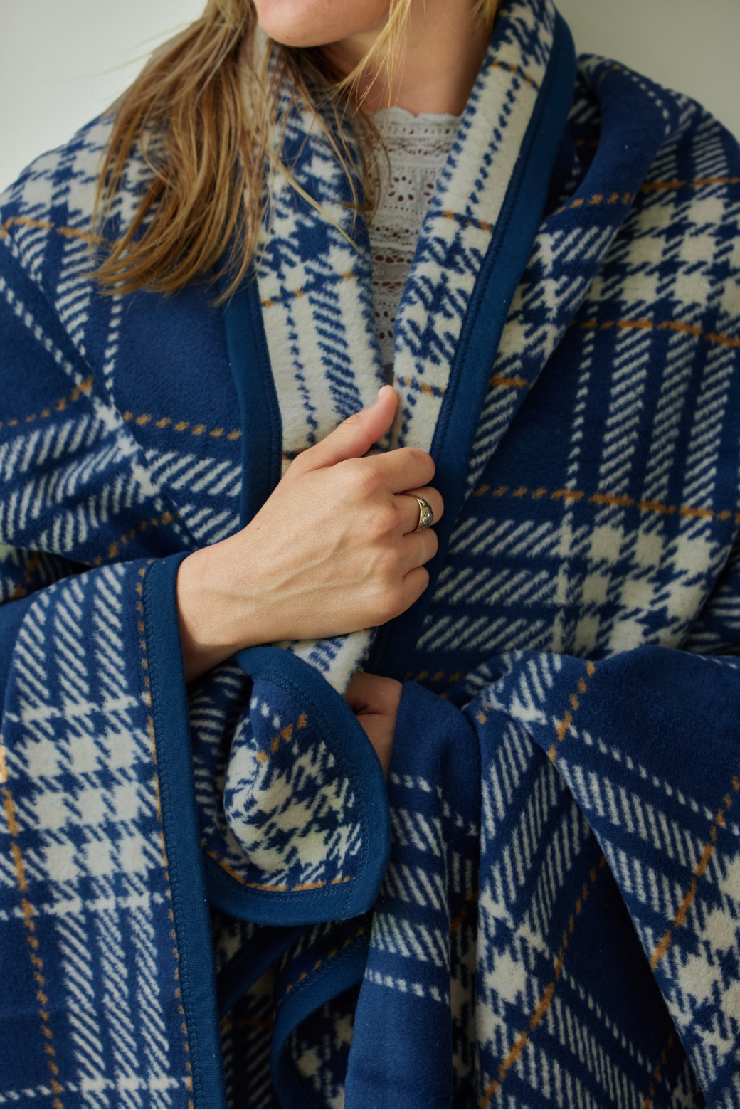 Autumn Plaid Vintage Blue Blanket