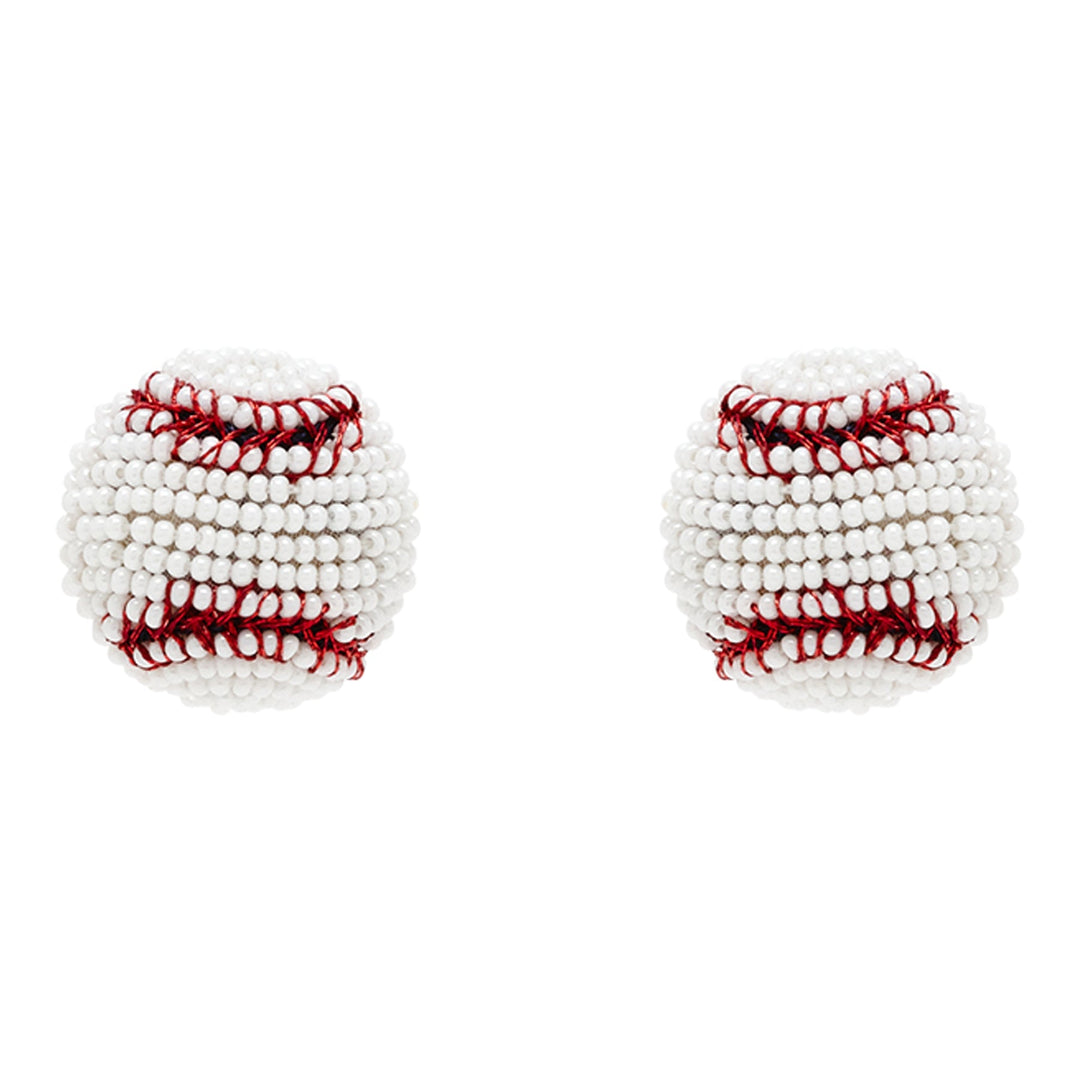 Baseball Studs White Blue