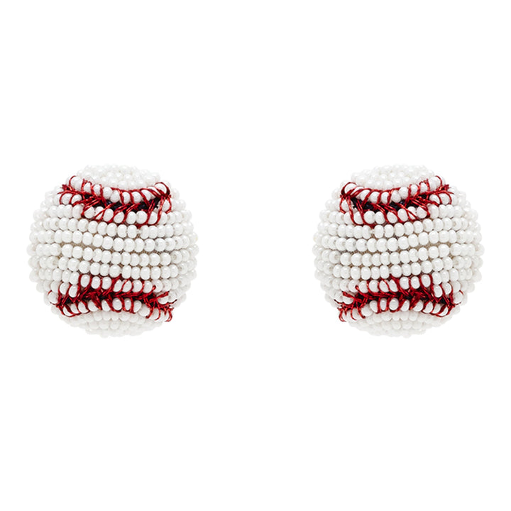 Baseball Studs White Blue