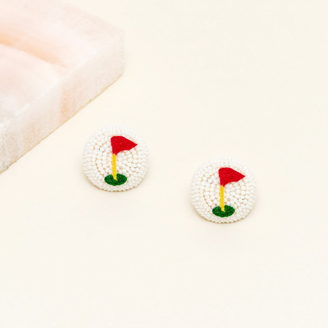 Golf Ball Studs White