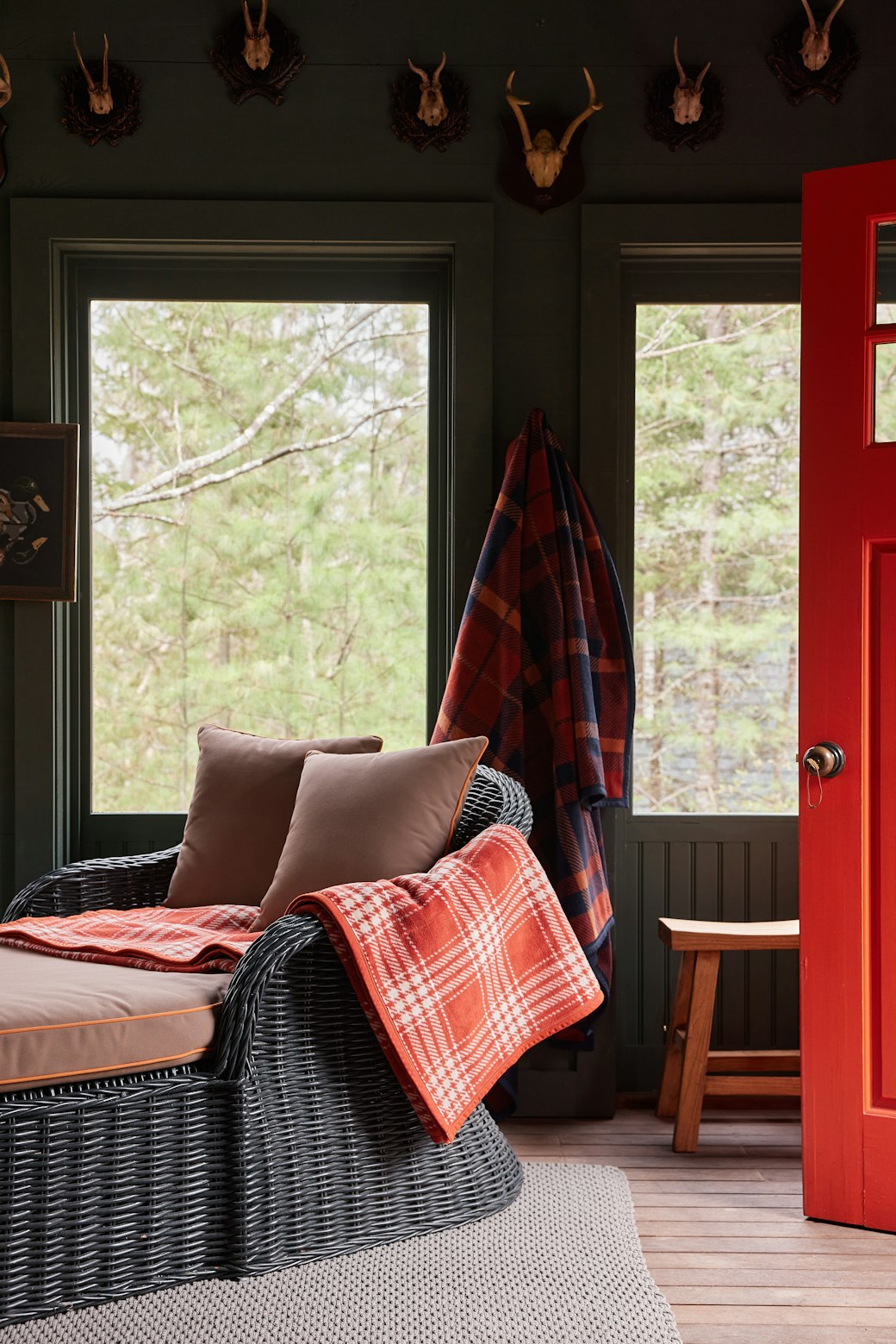 Autumn Plaid Desert Red Blanket