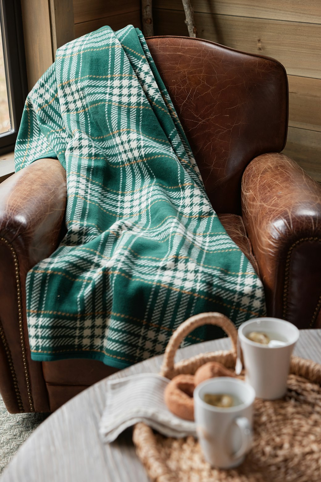 Autumn Plaid Evergreen Blanket