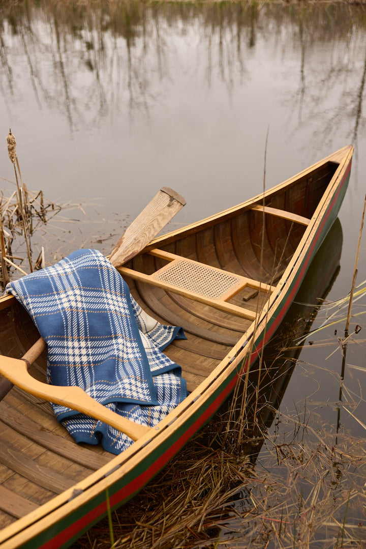 Autumn Plaid Vintage Blue Blanket