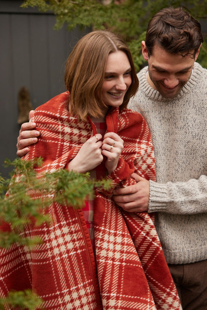 Autumn Plaid Desert Red Blanket