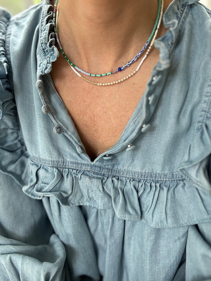 Bermuda Waters Tiny Beaded Necklace