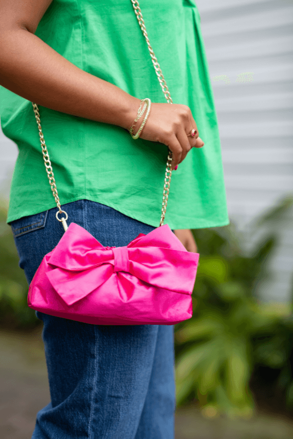 The Mimi Clutch in Hot Pink