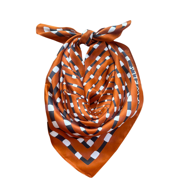 Burnt Orange + Grey Scarf