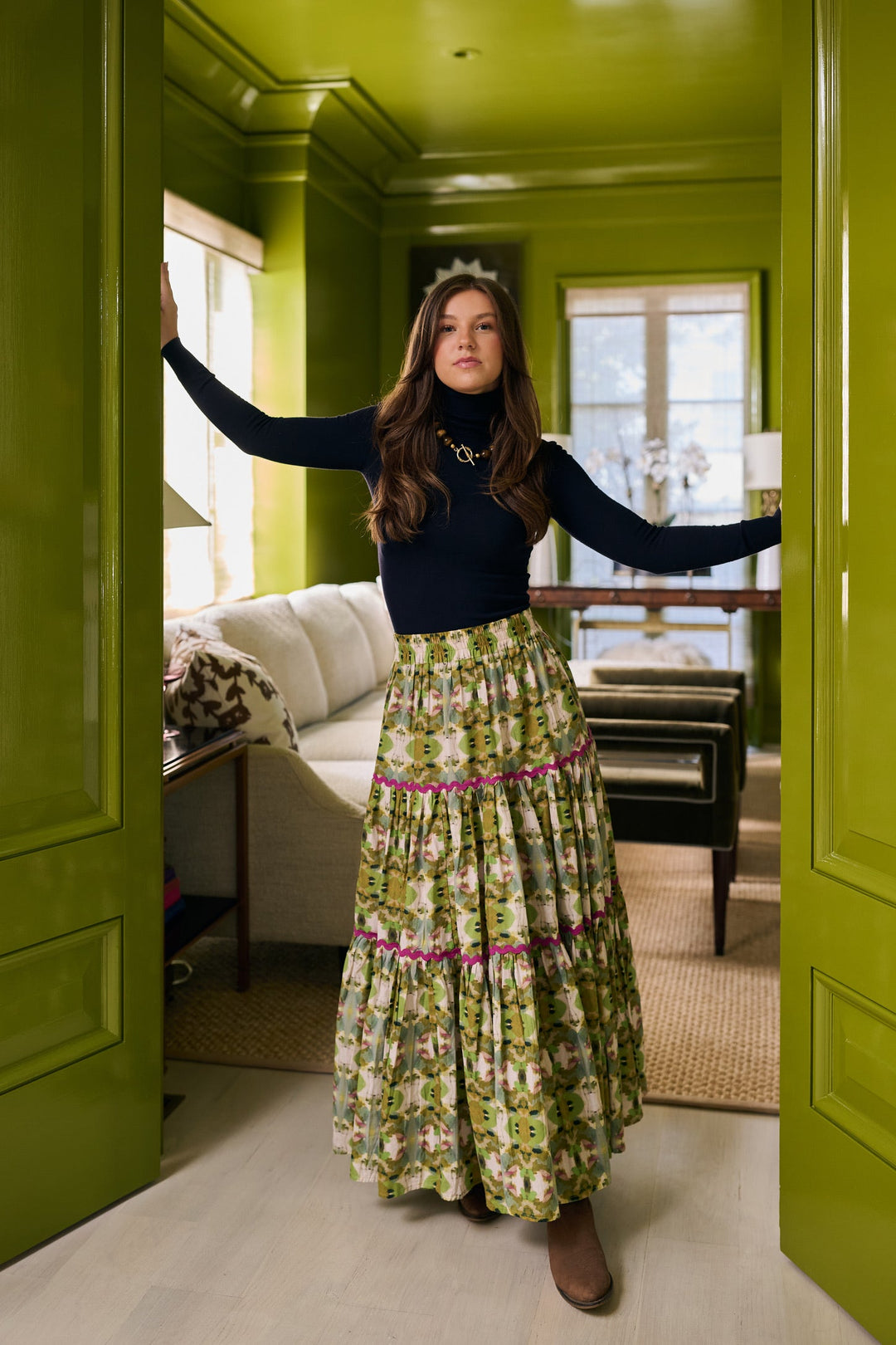 Jess Tiered Maxi Skirt - Camo