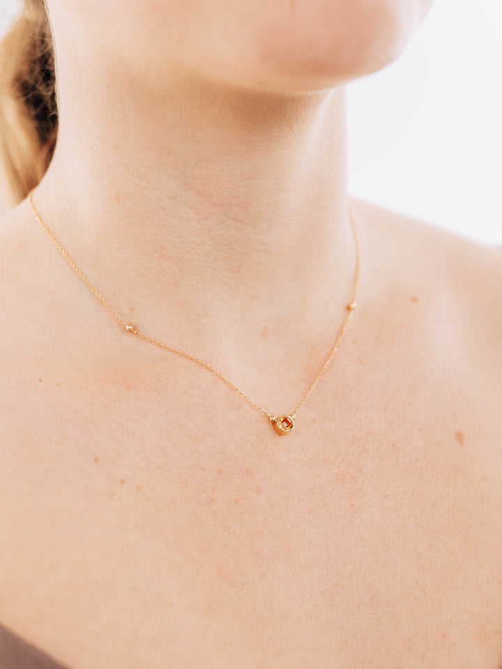 Bonheur Birthstone Necklace Gold